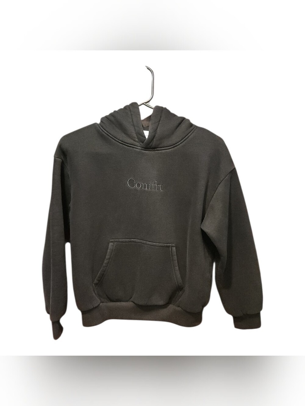 Comfrt Sweatshirt Hoodie Kids size 11-12 Large Black Logo unisex oversized